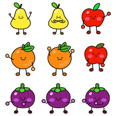 귀여운 과일 캐릭터 일러스트