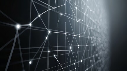 Interconnected Network: Data points linked by lines, creating a complex abstract web, symbolizing connectivity.