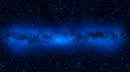 Obraz premium Digital Illustration of a Starry Night Sky with a Bright Blue Nebula in the Center, creating a cosmic background image.