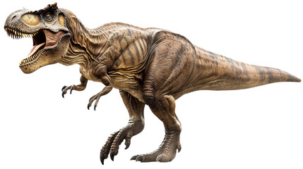 Fototapeta premium Tyrannosaurus Rex Portrait: A fearsome and majestic Tyrannosaurus Rex, a prehistoric apex predator, stands tall in a detailed illustration, showcasing its powerful physique, sharp teeth.