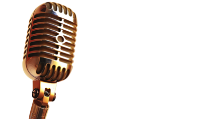 Vintage Microphone: Capturing the allure of vintage audio equipment, this image showcases a classic microphone with a metallic gleam. The details evoke a sense of nostalgia.