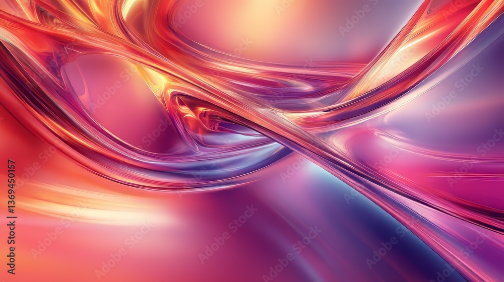 Poster abstract waves of light intertwine, creating a dynamic and vibrant interplay of color and form.