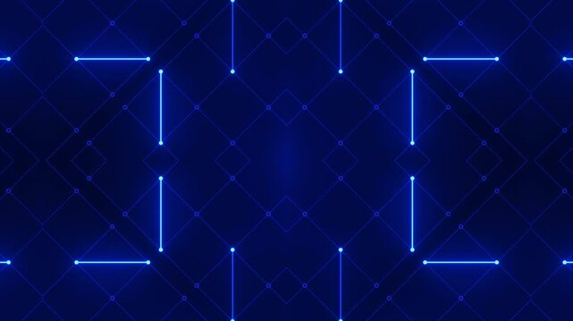 Abstract blue vector illustration features glowing stars in a digital space network