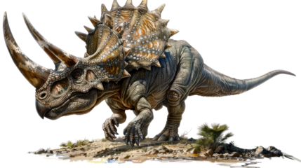 Prehistoric Powerhouse: A meticulously crafted depiction of a majestic Triceratops, its horns and frill a testament to the age of dinosaurs. Captures the essence of ancient life.