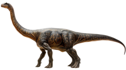 Brachiosaurus illustration: The awe-inspiring Brachiosaurus, a titan of the prehistoric era, stands majestically. The illustration captures its colossal form and long neck with stunning detail.