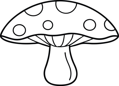 recommend clip art: mushroom outline coloring book page line art vector