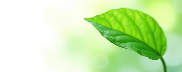 Delicate green leaf isolated on white background, green, leaves, plant detail