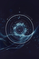 Abstract Zero Point Energy Icon: Quantum Mechanics and Energy Fields Visualization