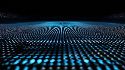 Abstract blue light grid creating a dynamic, futuristic pattern against a dark backdrop, evoking technology.