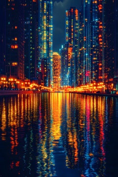 Nocturnal Symphony: City Reflections That Transform Urban Landscapes into Liquid Art