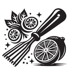 Black Color Zester Silhouette Vector Illustration, Solid White Background