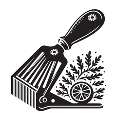 Black Color Zester Silhouette Vector Illustration, Solid White Background