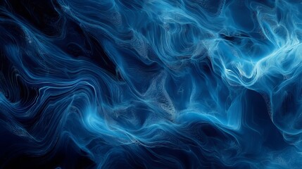 Obraz premium Abstract flowing blue textures evoke ethereal water or cosmic clouds, creating a sense of depth and movement