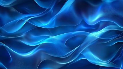 Obraz premium Abstract depiction of layered, flowing blue fabric creating an ethereal, calming, and futuristic scene.