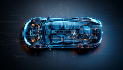 Naklejka premium futuristic glow line car sport