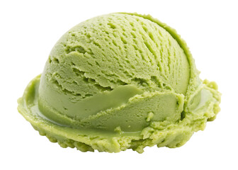 Green Tea Matcha Ice Cream Scoop &ndash; PNG Image Isolated on White