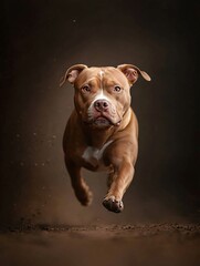 Fototapeta premium Energetic Dog Running in Motion Outdoor Setting Action Shot Dynamic Environment Captured from Low Angle