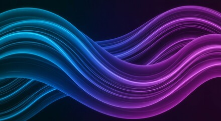 Obraz premium Abstract purple and blue background with flowing waves and dynamic light patterns