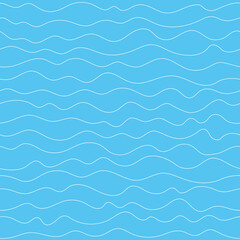 Fototapeta premium Seamless pattern, wavy lines, sea waves stylization, vector background