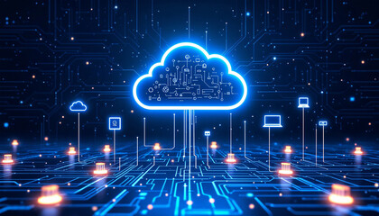cloud managemen t system digital business background