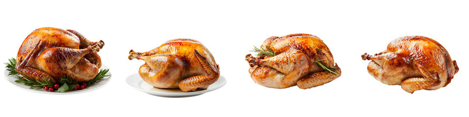 Beautifully golden brown roasted chicken garnished with fresh parsley ready to be served as the centerpiece of a holiday feast