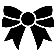 Obraz premium Silhouette ribbon bow vector icon in black and white design
