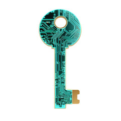 Digital Circuit Key on transparent background