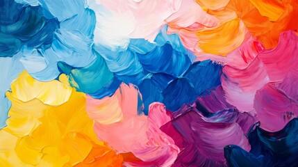 Fototapeta premium Impasto Palette Colorful Brushstrokes Abstract, textures , vibrant