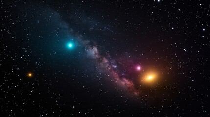 Celestial Symphony Vibrant Stars and Milky Way's Cosmic Dance,Astrophotography ,Galaxy