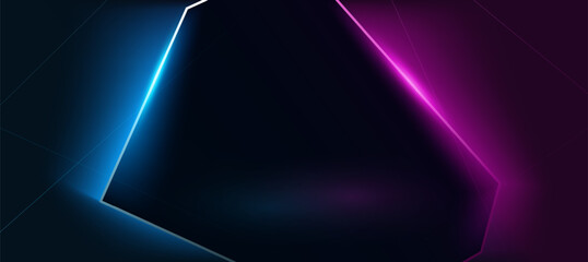 blue pink neon lines on black gradient background. tech product presentations
