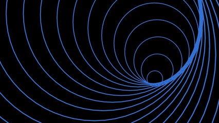 Abstract Blue Spiral Lines Design Dark Background Modern Art Graphic Visual Vortex Pattern Illustration Concentric Circles Technology