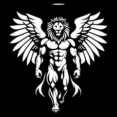 Obraz premium wings of the lion. illustration.