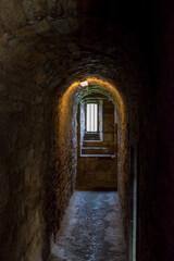 Obraz premium View inside Linlithgow Palace in the town of Linlithgow, West Lothian, Scotland. United Kingdom