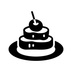 Vector solid black icon for Appetizers