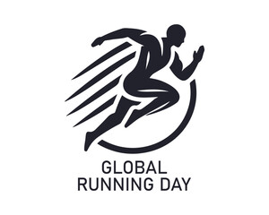 vector graphic of global running day good for global running day celebration. flat design. flyer design.flat illustration.
