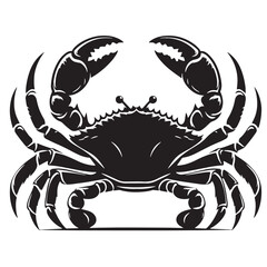 Black Crab Silhouette Vector, High Quality Illustration on White Background