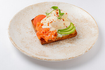 toast with poached egga and avocado