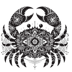 Black Crab Silhouette Vector, High Quality Illustration on White Background