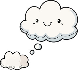 Cloud Thought Bubble Vector – Blank Speech Balloon for Ideas and Dialogue
