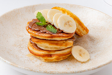 pancakes with banana and chocolate