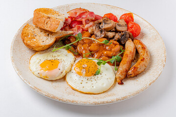english breakfast on the plate