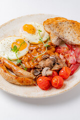 english breakfast on the plate
