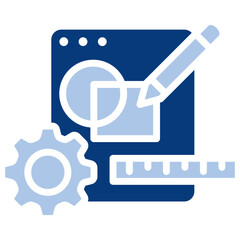 Edit Tool Flat Blue Icon