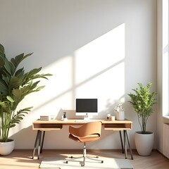 modern office interior with desk