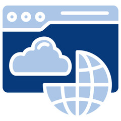 Web Cloud Flat Blue Icon