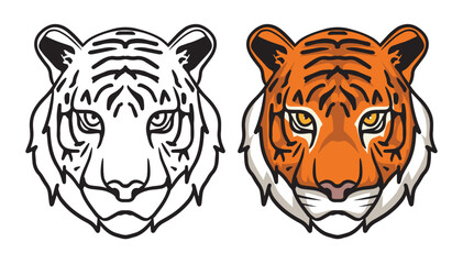 Tiger Head Vector illustration for poster, sticker, logo, tattoo