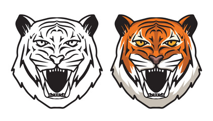 Tiger Head Vector illustration for poster, sticker, logo, tattoo
