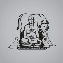 Swami Samarth Vector Art 
A divine and spiritually uplifting Swami Samarth design, depicting the revered saint of Akkalkot, known for his miracles, wisdom, and blessings
