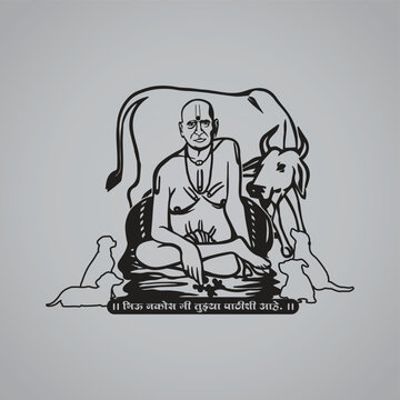 Swami Samarth Vector Art 
A divine and spiritually uplifting Swami Samarth design, depicting the revered saint of Akkalkot, known for his miracles, wisdom, and blessings