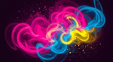 abstract digital art image with vibrant, swirling colors